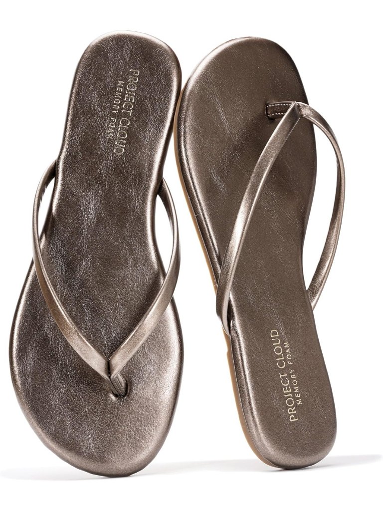Women's Bronze Polyurethane Lightweight Comfort Beach Essentials Flats Sandals